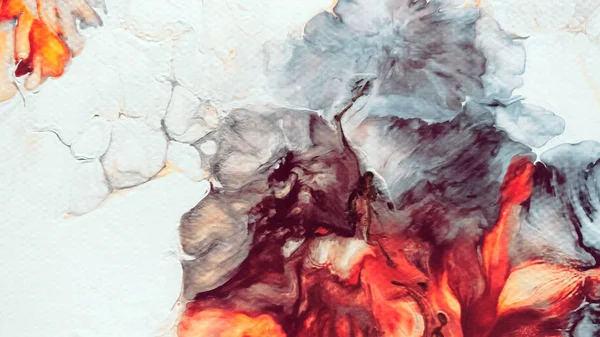 Kırmızı arka plan. Makro hücreleri. Kırmızı çiçek. Akrilik boyalar. Mermer doku. Çağdaş sanat.