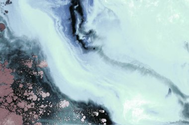 Arka plan. Akrilik boyalar. Mermer. Çağdaş sanat. Altın okyanus