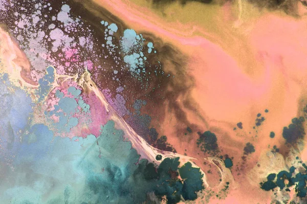 Arka plan. Akrilik boyalar. Mermer. Çağdaş sanat. Altın okyanus