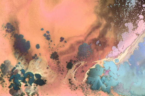 Arka plan. Akrilik boyalar. Mermer. Çağdaş sanat. Altın okyanus