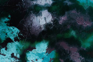 Yaratıcı soyut el boyalı arka plan deniz, duvar kağıdı, doku, tuval üzerine akrilik resim yakın çekim parçası. Modern sanat. Çağdaş sanat. Sanat sıvı.