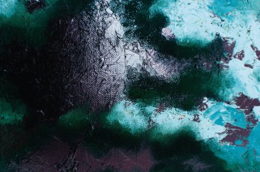 Yaratıcı soyut el boyalı arka plan deniz, duvar kağıdı, doku, tuval üzerine akrilik resim yakın çekim parçası. Modern sanat. Çağdaş sanat. Sanat sıvı.