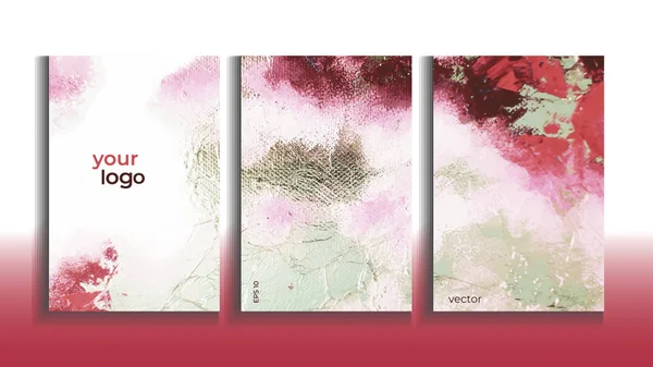 Vektör kartları. Şablonları broşür, kapak ve sayfaları kümesi. Arka plan boyalı soyut. 