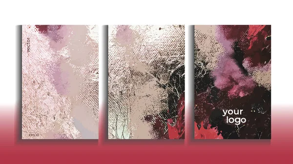 Vektör kartları. Şablonları broşür, kapak ve sayfaları kümesi. Arka plan boyalı soyut. 