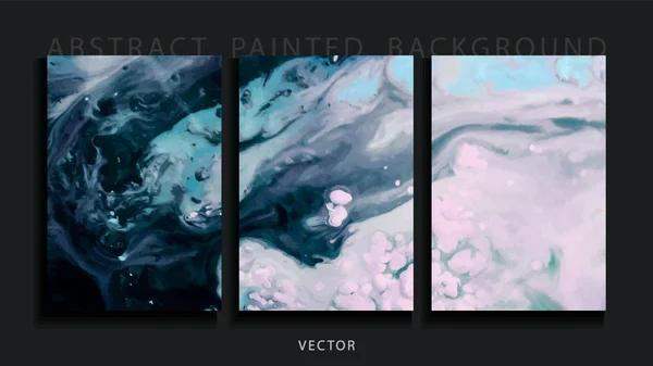Soyut boyalı arka plan seti, el ilanı, kartvizit, broşür, poster, basım için. Eğilim vektörü. 