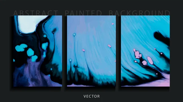 Soyut boyalı arka plan seti, el ilanı, kartvizit, broşür, poster, basım için. Eğilim vektörü. 