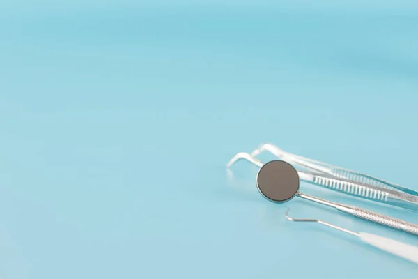 Dental tool with model in dental care concept.