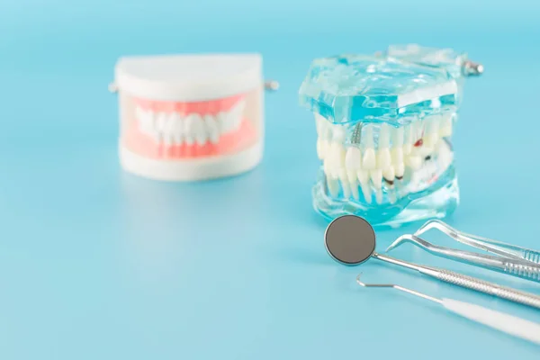 Herramienta Dental Con Modelo Concepto Cuidado Dental — Foto de Stock