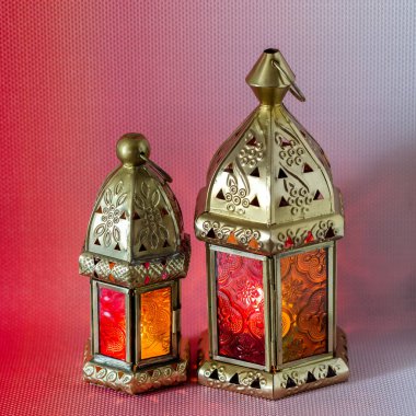 Ramazan Kareem. Geleneksel Arap fenerleri metin için yer ile kutsal Ramazan ayını kutlamak için aydınlandı