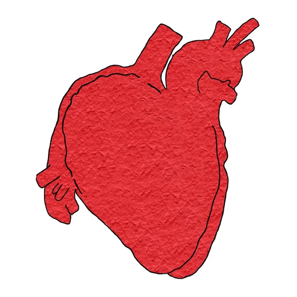 Akvarell Szív Egy Piros Háttér — Stock Fotó