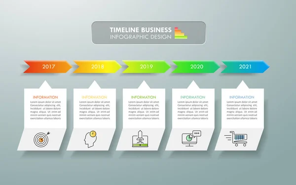 Plantilla Infografía Concepto Negocio Línea Tiempo Puede Utilizar Para Diseño — Archivo Imágenes Vectoriales