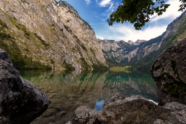 Obersee Konigsee Berchtesgaden Nationalpark Bayern Deutschland — Stockfoto