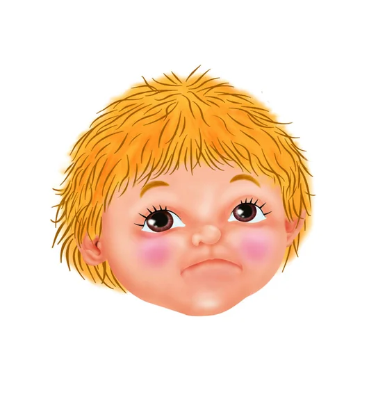 Мальчик Ребенок Волосы Несчастны — стоковое фото