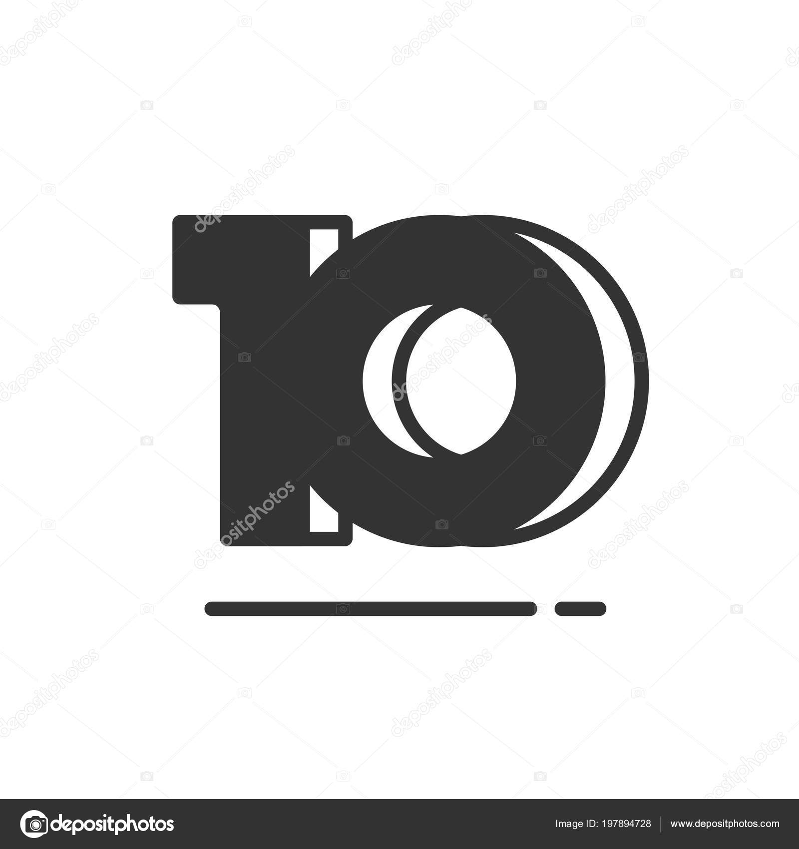 Número 10 símbolo vectorial, blanco y negro simple diez icono de texto  aislado, sello de dibujos animados plana o clipart sello vector, gráfico  vectorial © vladwel imagen #197894728