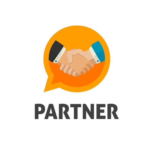 Handshake Logo Vektor, flaches Design Shaking Hands Symbol, Handshake Logo, Konzept des Deals oder Partnerschaft Symbol, Partnervertrag oder Zusammenarbeit Einheit Emblem Cliparts — Stockvektor