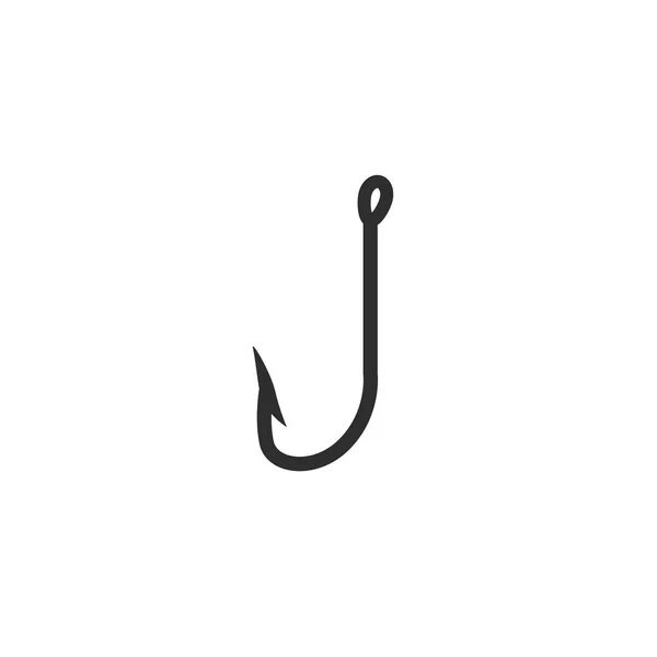 Fishing hook vector icon, black fishhook isolated clipart — Stock Vector