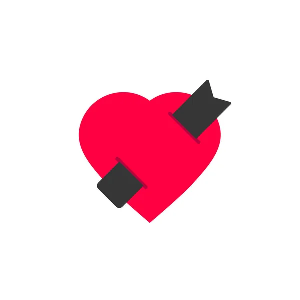Livro amor logotipo vetor, design plano de coração com marcador modelo de símbolo criativo, amor leitura conceito de sinal clipart isolado — Vetor de Stock
