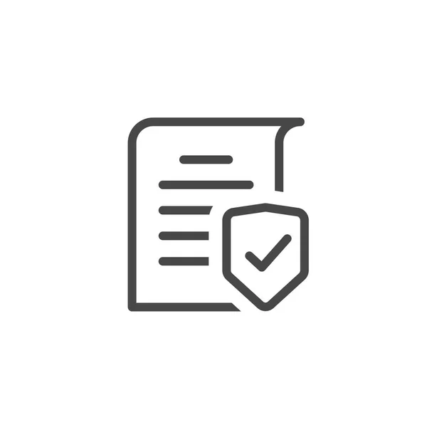 Concept de protection des documents esquisse d'art, information confidentielle et idée de confidentialité, accès à la documentation de sécurité ou sécurité des documents, données sécurisées avec rouleau de papier doc, vecteur de bouclier de protection — Image vectorielle