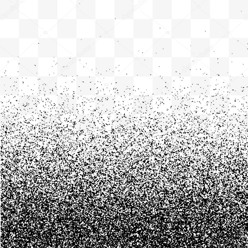 Grain gradient vector transparent background, black and white old noise grunge texture, light grainy backdrop effect