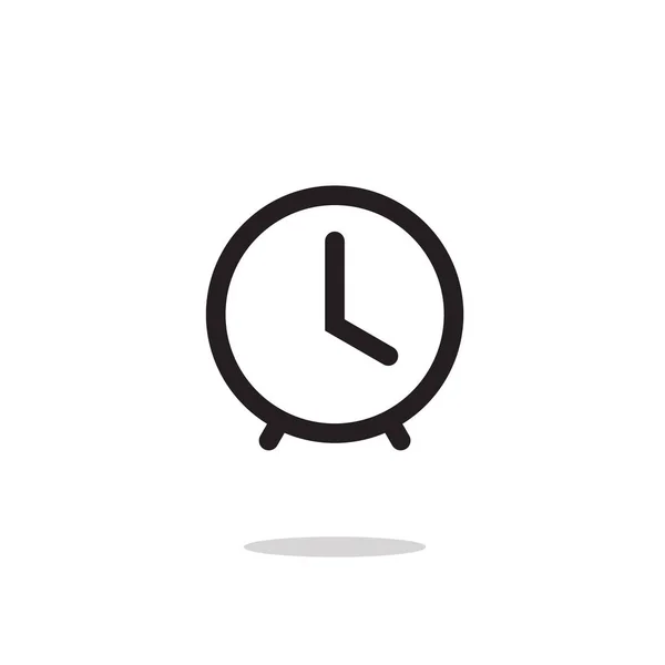 Символ вектора часов, контур линии искусства простая пиктограмма часов, изолированная кличасть — стоковый вектор