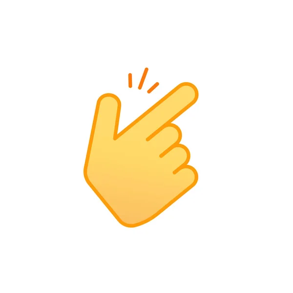 Snap fingers vetor ícone, linha esboço arte estalando polegares gesto emoticon símbolo isolado no branco, clipart sinal clique dedo —  Vetores de Stock