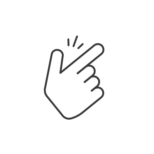 Snap finger vector icon, thin line outline art style snapping thumbs gesture symbol isolated on white, finger click signal image - Stok Vektor