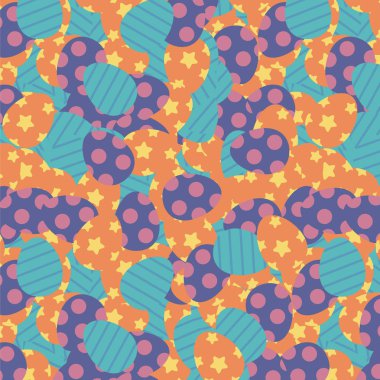 Paskalya veya Paschal yumurta arka plan vektör illüstrasyon, sevimli kumaş desen tasarım clipart