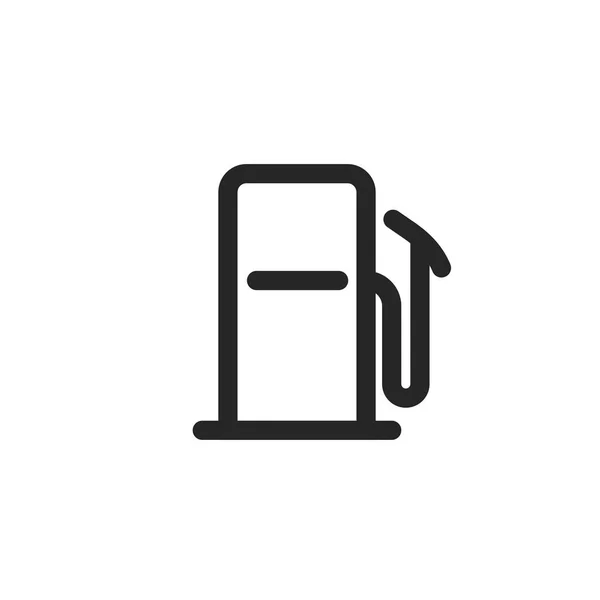 Gas station icon vector, lijn overzicht benzine benzine of tankstation symbool geïsoleerd op wit pictogram clipart — Stockvector