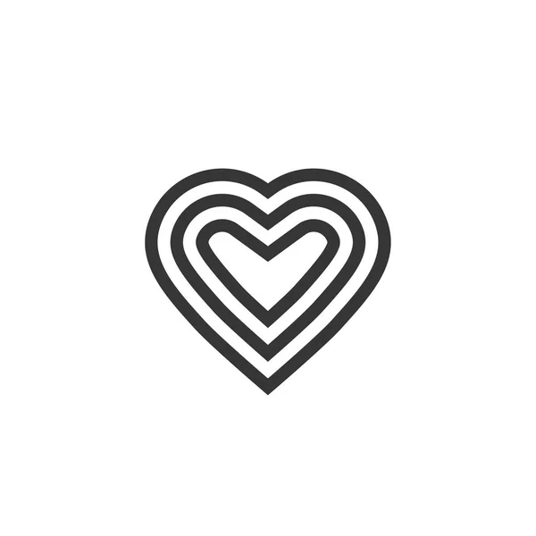 Heart Vector logotyp, linje kontur konst symbol eller dekoration design, graciösa elegant hjärta form skylt ClipArt — Stock vektor