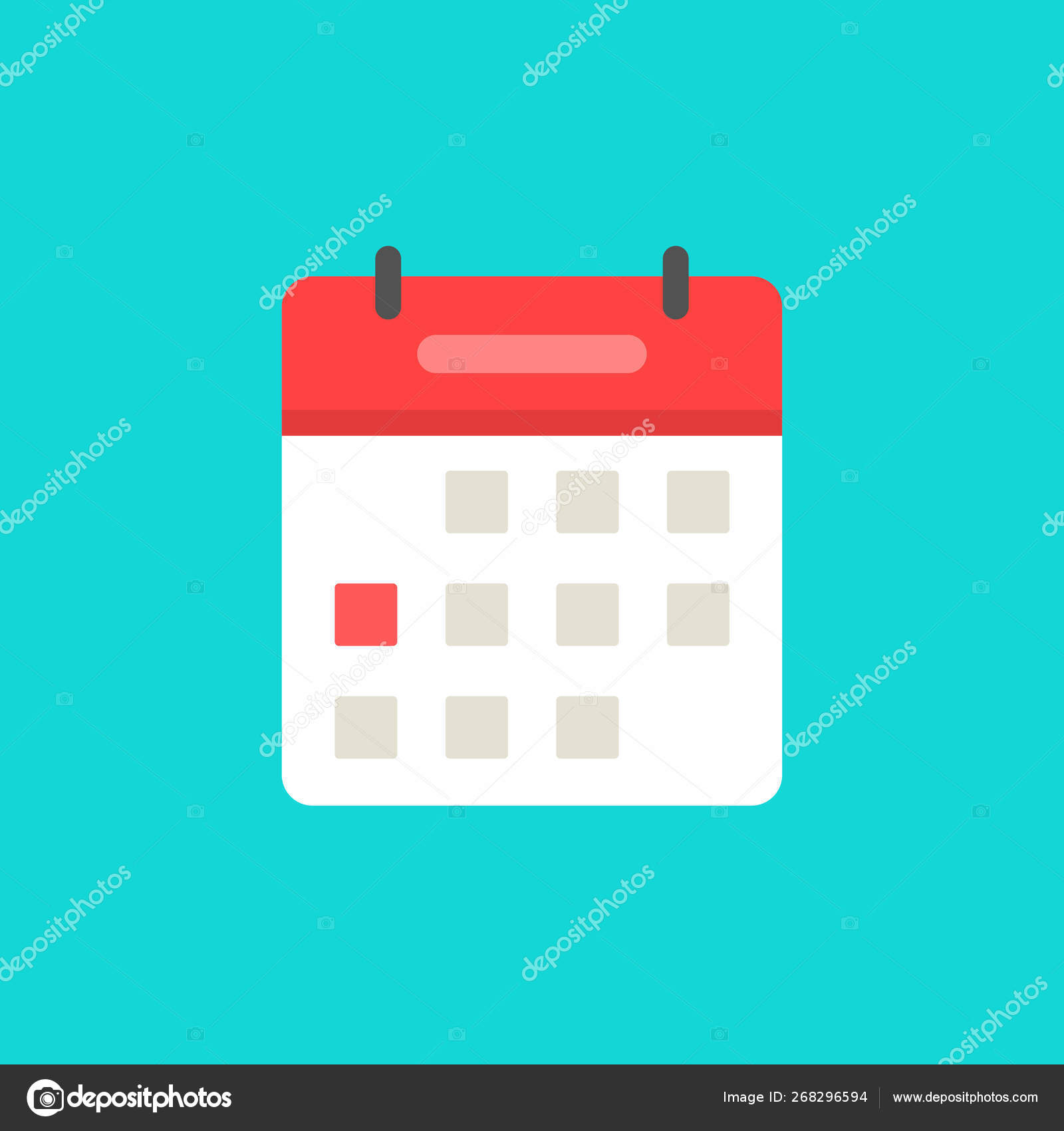 Calendrier Ou Agenda Icone Vecteur Plat Dessin Anime Calendrier Symbole Avec Date Rouge Selectionne Isole Sur Fond Blanc Clipart Image Vectorielle Par Vladwel C Illustration