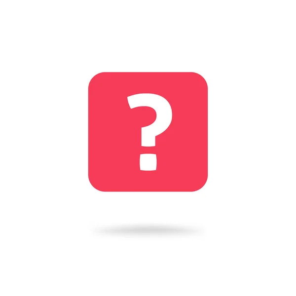 Question mark icon vector illustration, flat red ask symbol or button isolated pictogram — Stock Vector