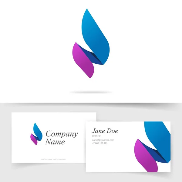 Flammenkerze Logo als abstrakte Speer blau violette Farbe Feuer Energie Vektor Logotyp Visitenkarte Vorlage Design, Gradient zünden Konzept oder Hören Sanitär geometrische Brennen Symbol modern — Stockvektor