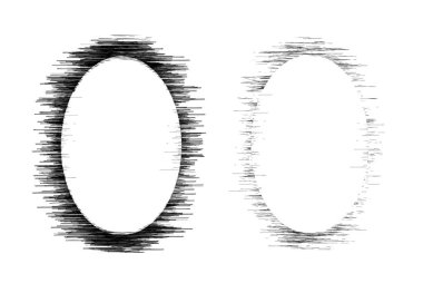 Fotoğraf görüntüsü için Grunge vintage çerçeve soyut oval eski sıkıntılı kirli element tasarım vektör ilüstrasyonu, parçalanmış etki sınır kenarı, yuvarlak desenli dekoratif arka plan