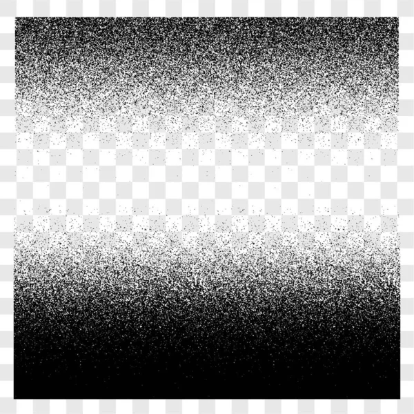 Grunge gradiënt spray halftoon en stipple transparante textuur vector set, zand korrelige textuur achtergrond of nood horizontaal op en neer achtergrond — Stockvector
