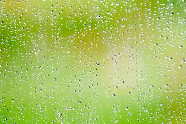 Chuva Cai Janela Vidro Com Fundo Fresco Livre — Fotografia de Stock