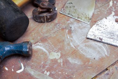 DIY iş araçları, bir tezgah üzerinde kullanılan araçlar