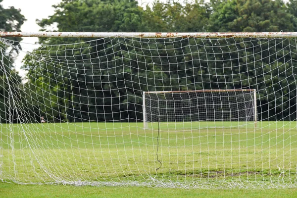 Açık Hava Futbol Sahası Golleri Parktaki Futbol Ağları — Stok fotoğraf