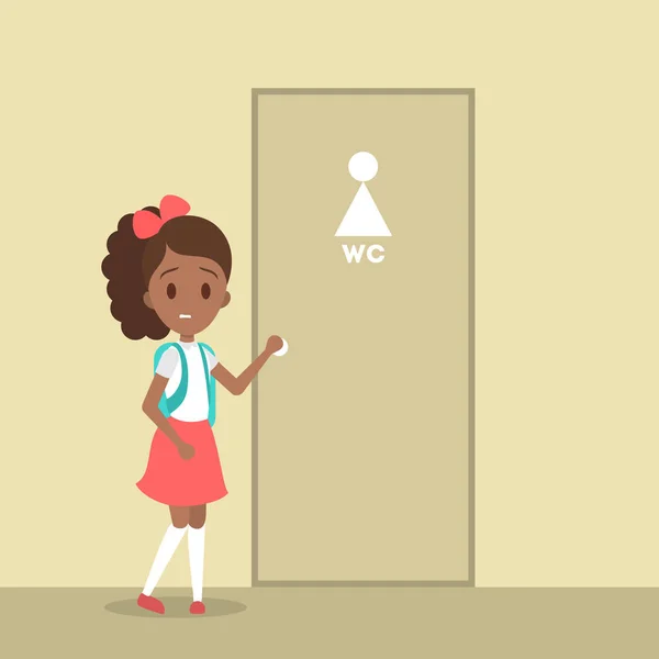 Stressed girl wants to pee — Stock Illustration Stressed girl wants to pee Stock Illustration