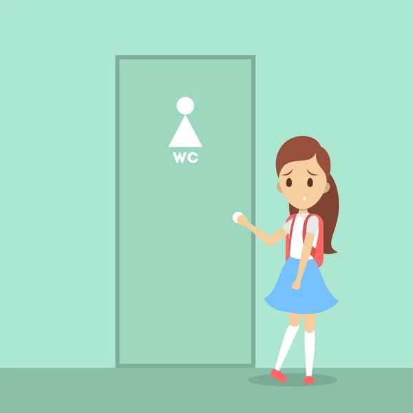 Stressed girl wants to pee — Stock Illustration Stressed girl wants to pee Vector Graphics