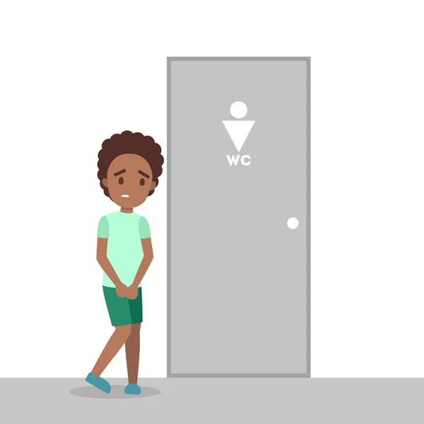 Stressed boy wants to pee — Stock Illustration Stressed boy wants to pee Royalty Free Stock Illustrations