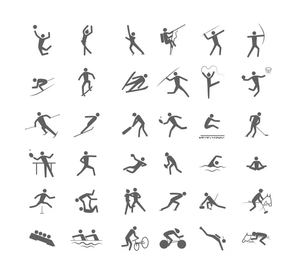 Sports Icons Vector Isolated Black Pictograms Names Sports Disciplines ...