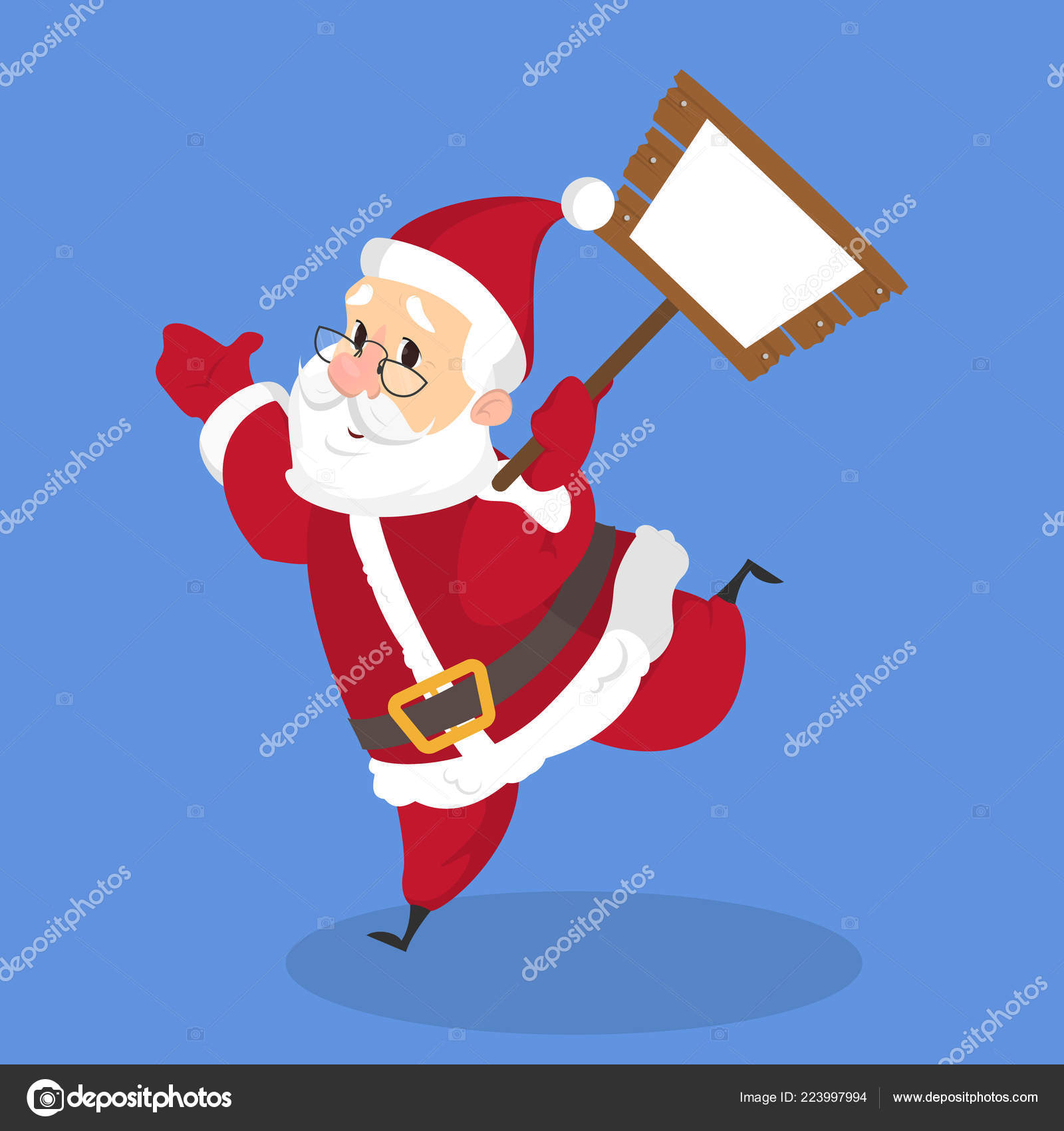 Joyeux Noël Drôle En Habits Rouges Image Vectorielle