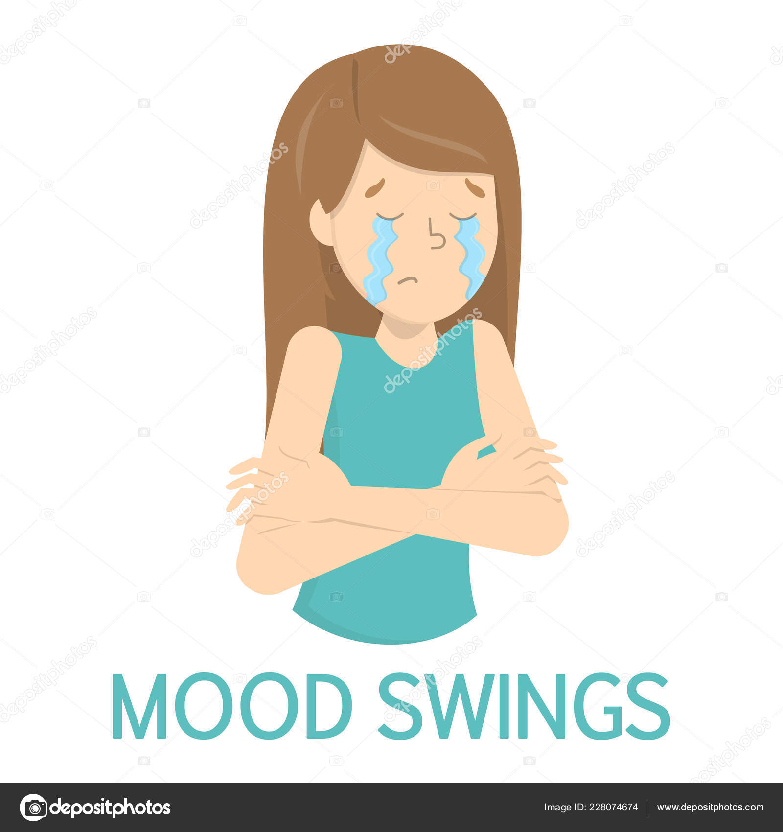 Woman With The Mood Swings Crying Girl Stock Vector