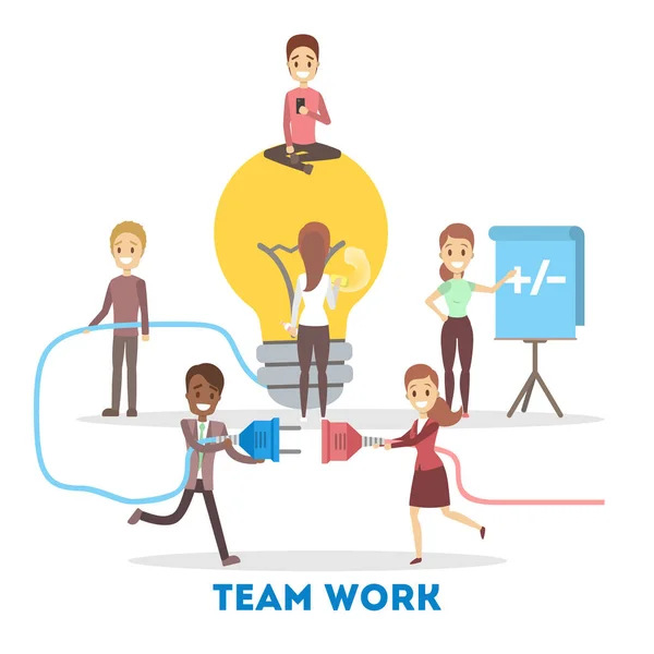 People work together in team. Strategy and business — Stock Vector ...