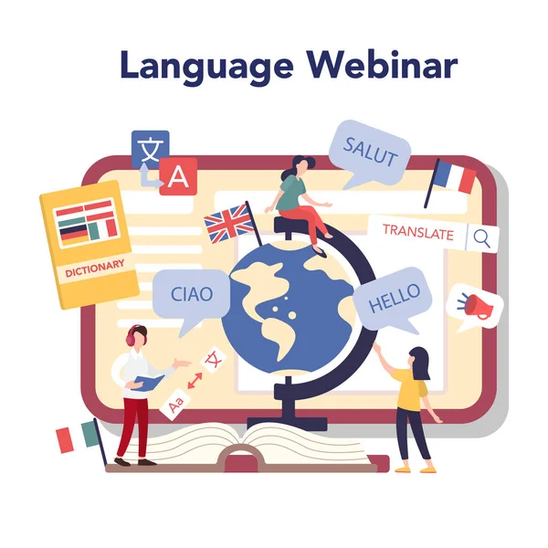 Language learning online service or platform. Study foreign