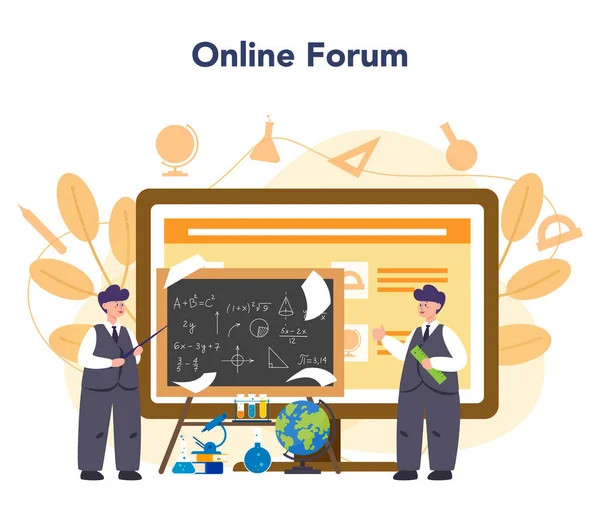 Teacher online service or platform. School or college workers