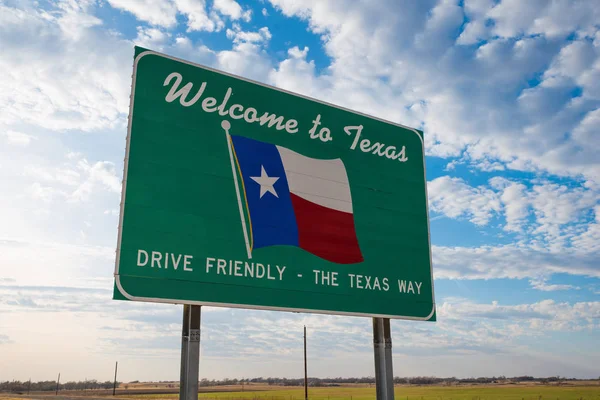Texas yolu işaret e hoş geldiniz