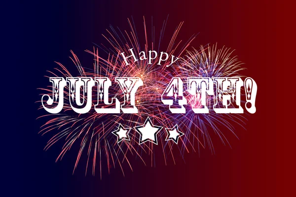 Happy July 4th Greeting with red and blue background — Stock Photo, Image