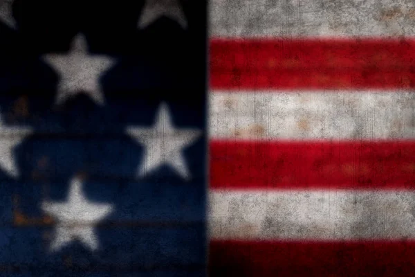 Desfocado, fundo bandeira americana Grundgy — Fotografia de Stock