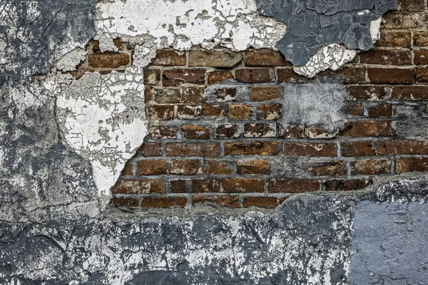 Sıva ve beton ile bir rustik harap tuğla duvar arka plan